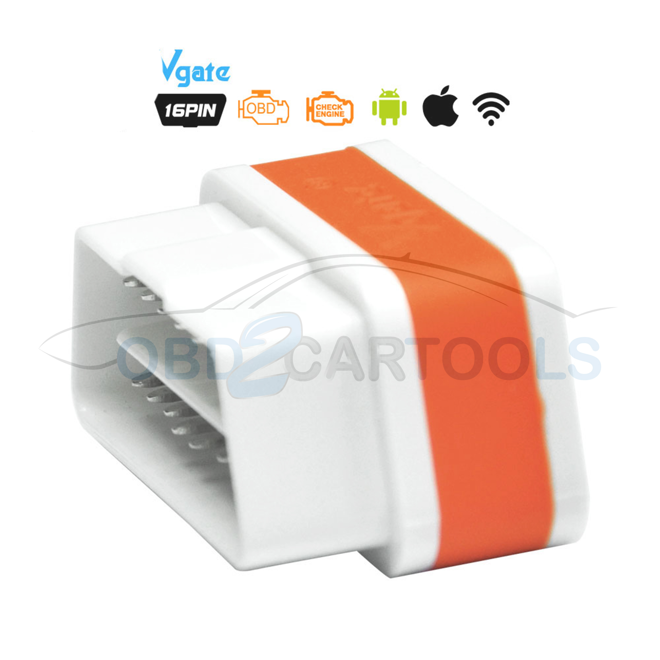 Product image for Original Vgate Super Speed iCar2 ELM327 OBD2 scanner WiFi Version White