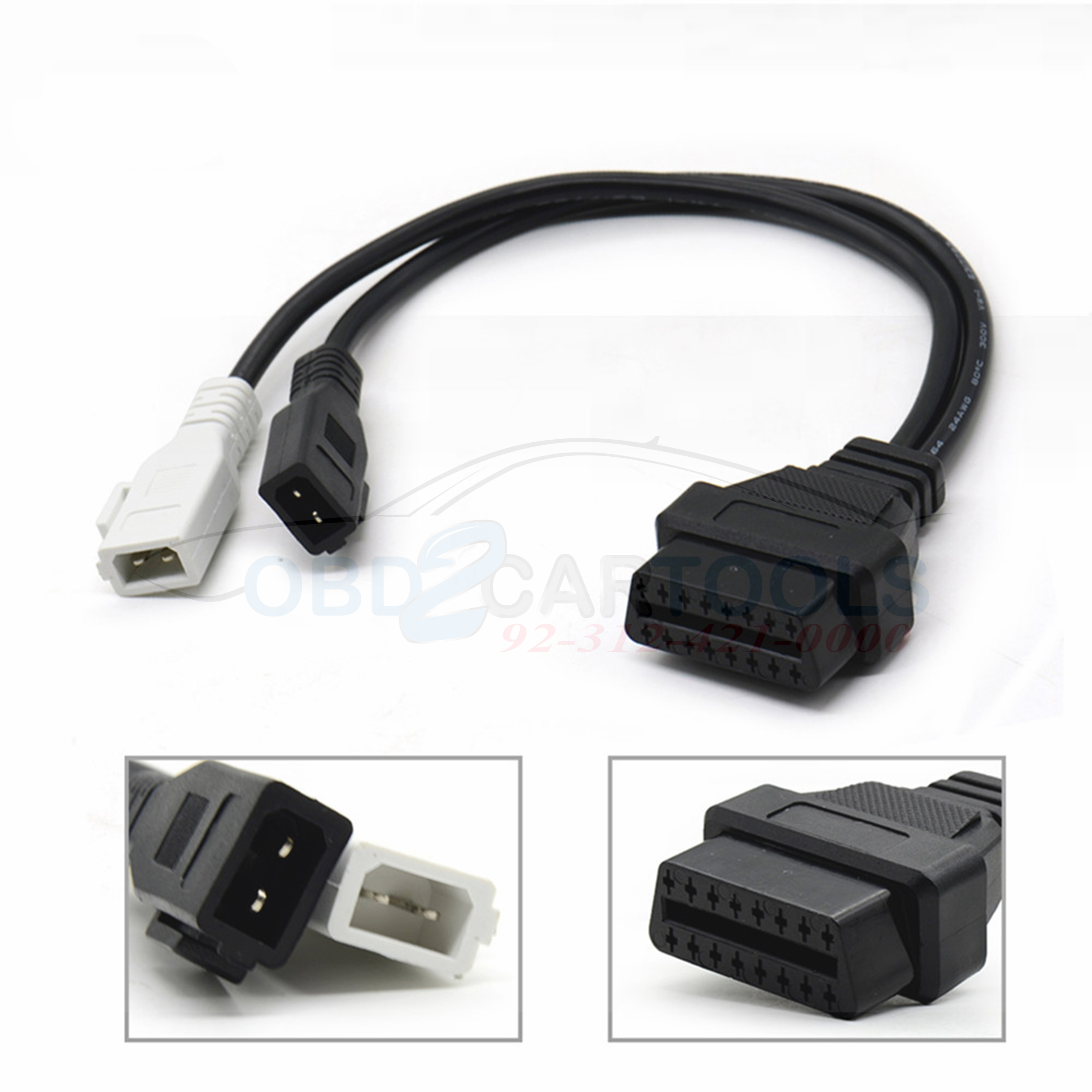 Product image for Audi Skoda VW 2x2 to 16 Pin OBDII Diagnostic Adaptor Cable