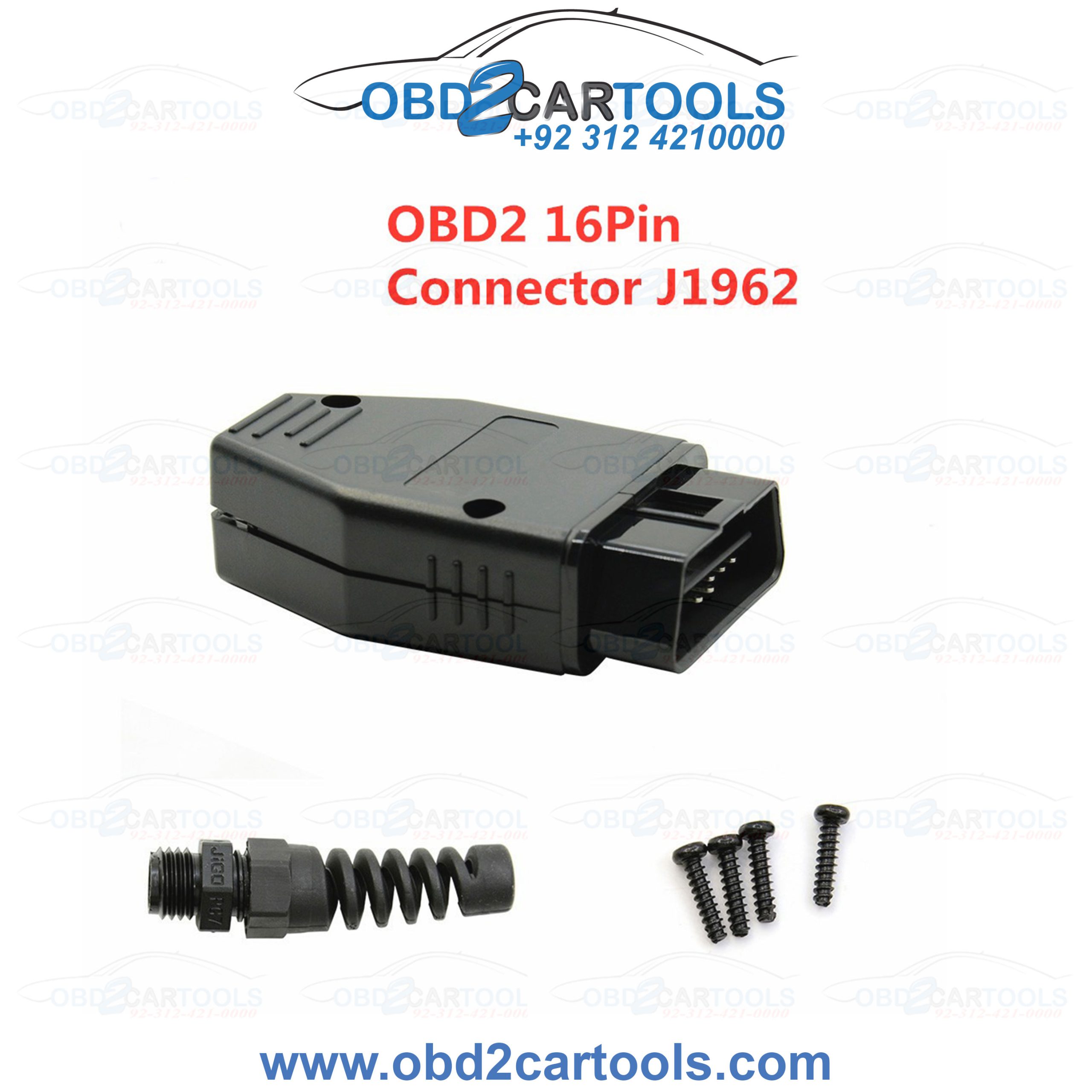 Product image for OBD2 16pin male connector J1962 Connector OBDII Plug with Screws Car Diagnostic Cable Connector